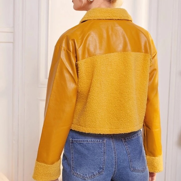 SHEIN Drop Shoulder Flap Detail Colorblock Jacket | Small - Picture 3 of 7